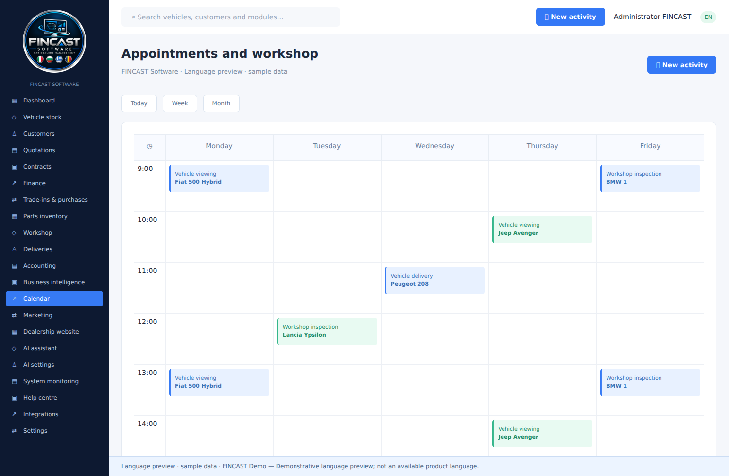 Calendar & workshop