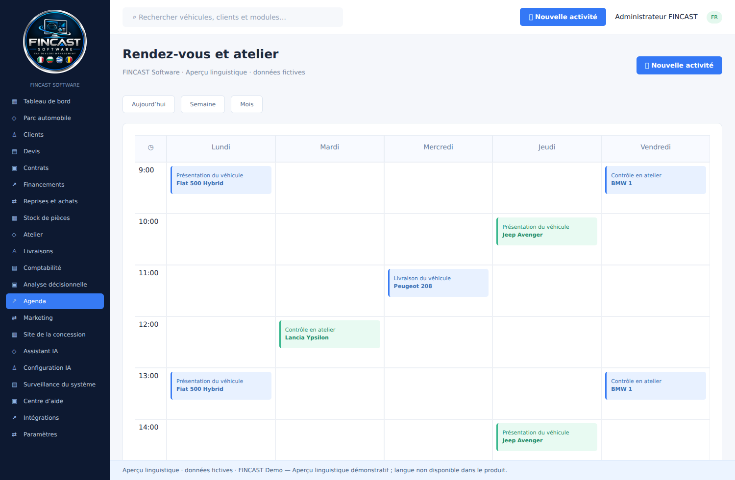 Agenda et atelier